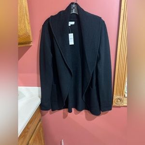Loft Cozy Open Cardigan Black M NWT